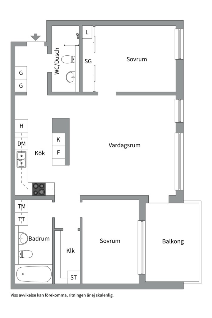 Planlösning från Tullgarnsgatan 23, Såld i Kungsängen, Uppsala