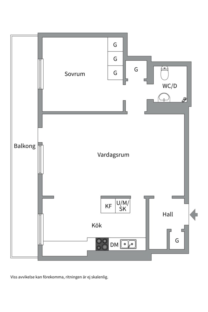 Planlösning från Luthagsesplanaden 25, Såld i Främre Luthagen, Uppsala