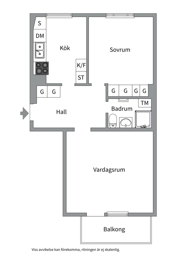 Planlösning från Backsippsgatan 15C, Såld i Gideonsberg, Västerås
