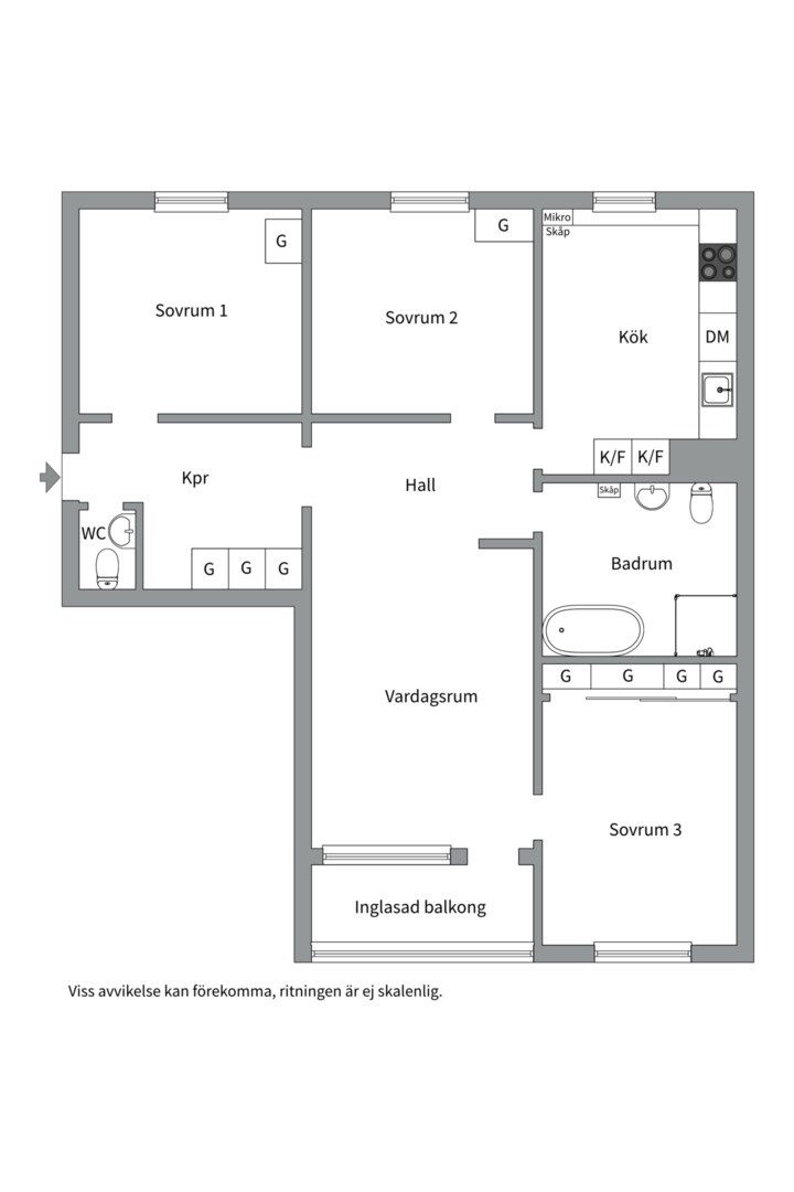 Planlösning från Edinsvägen 1, 10tr, Såld i Ektorp, Nacka