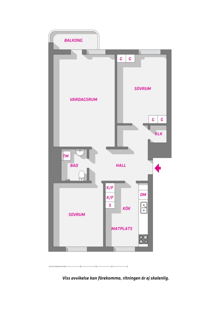Planlösning från Ymergatan 24A, Såld i Fålhagen, Uppsala