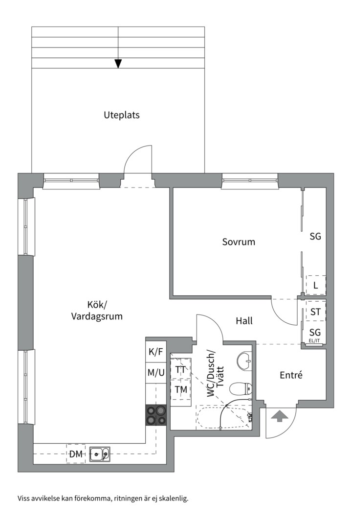 Planlösning från Sandtäktsvägen 8, Såld i Mörtnäs, Värmdö