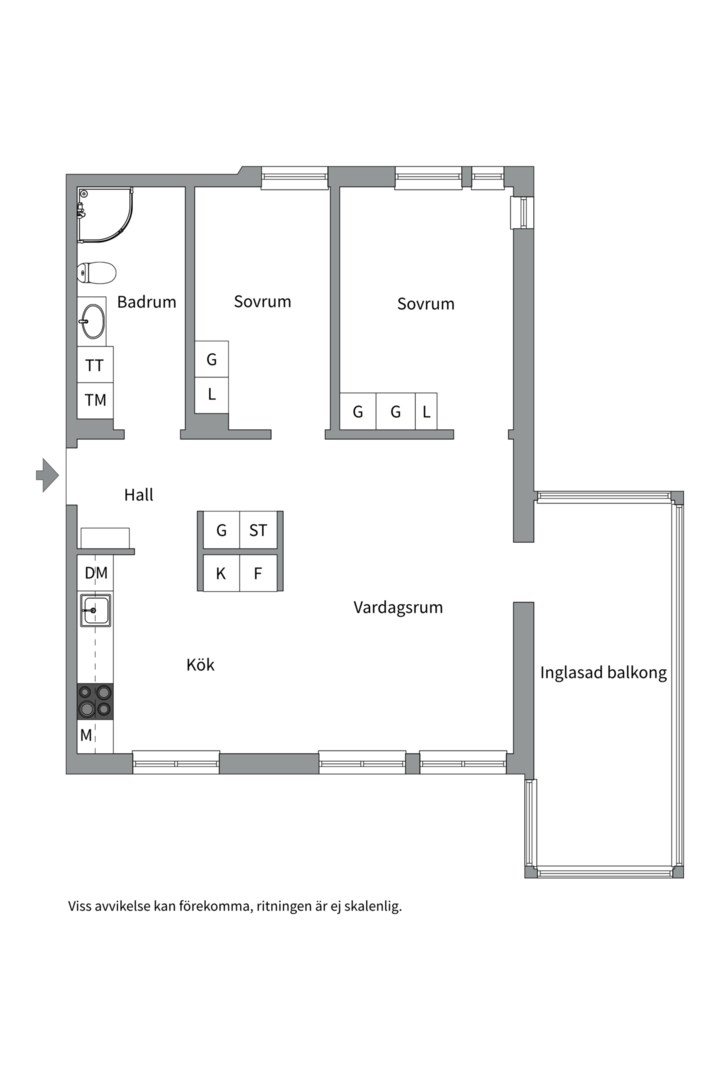 Planlösning från Korsängsgatan 10, Såld i Korsängsgärdet, Västerås