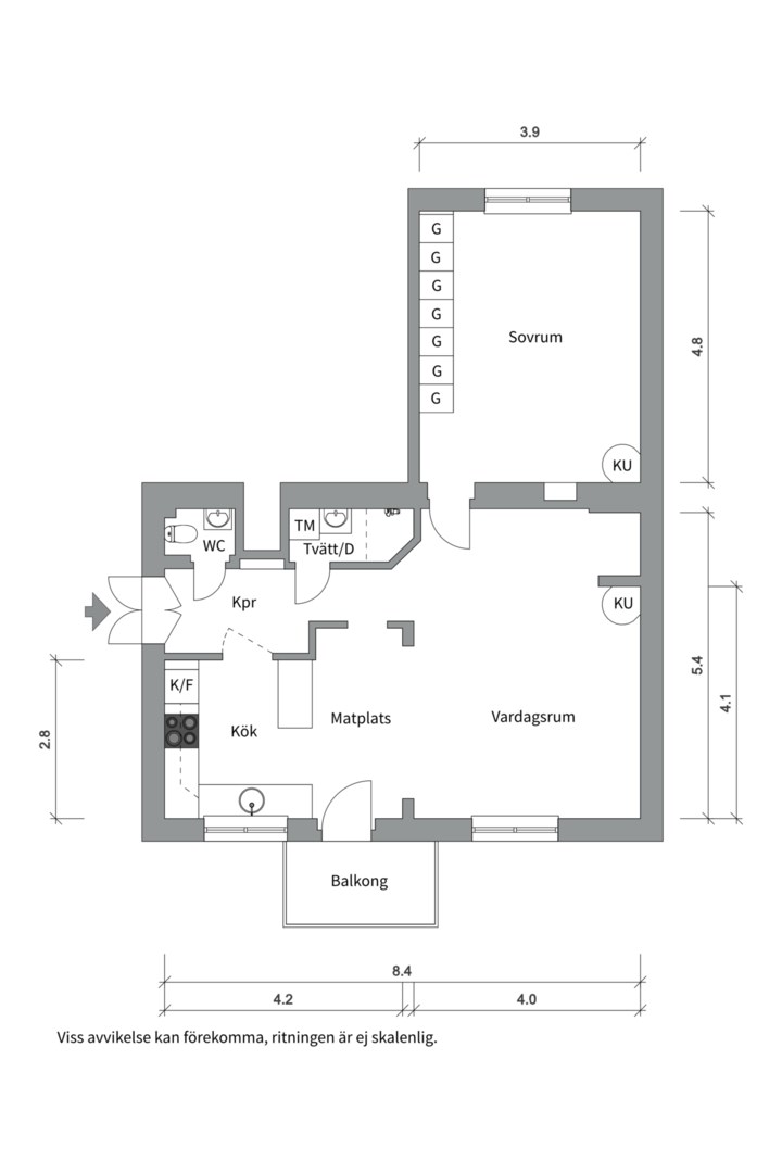 Planlösning från Idungatan 6A, 4tr, Såld i Vasastan, Stockholm