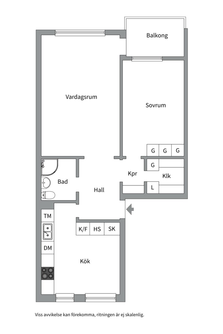 Planlösning från Gröna gatan 23 E, Såld i Salabacke, Uppsala