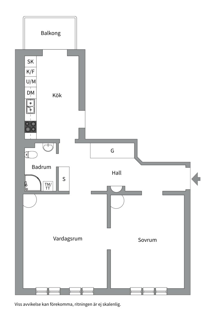 Planlösning från Vasagatan 30, Såld i Centrum, Västerås