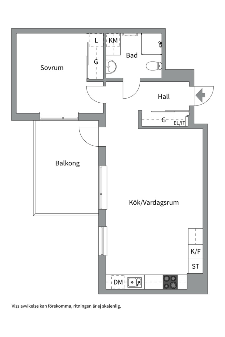 Planlösning från Torngatan 1, Såld i Kapellgärdet, Uppsala