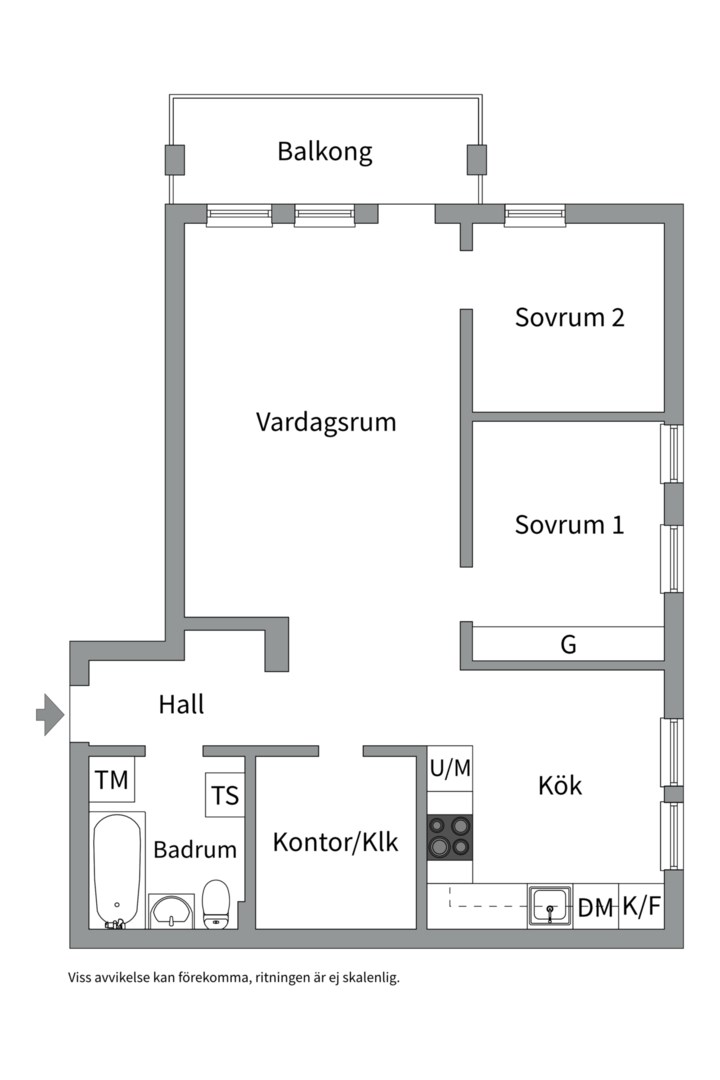 Planlösning från Ornövägen 16, Kommande i Västra Orminge, Nacka