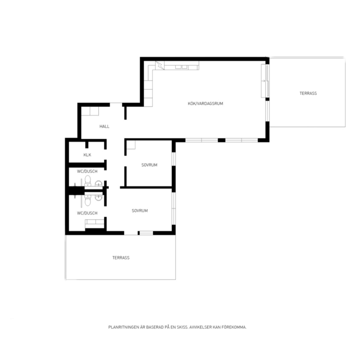 Planlösning från Augustendalsvägen 23, Såld i Nacka Strand, Nacka
