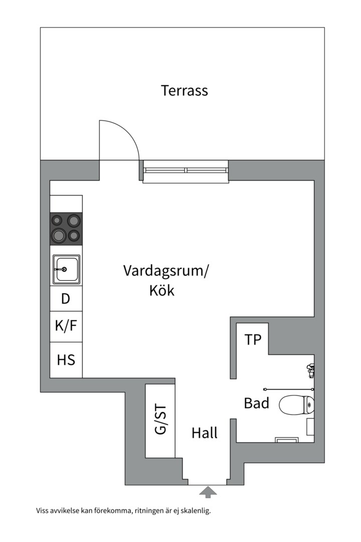 Planlösning från Kvarnholmsvägen 96, Såld i , Nacka