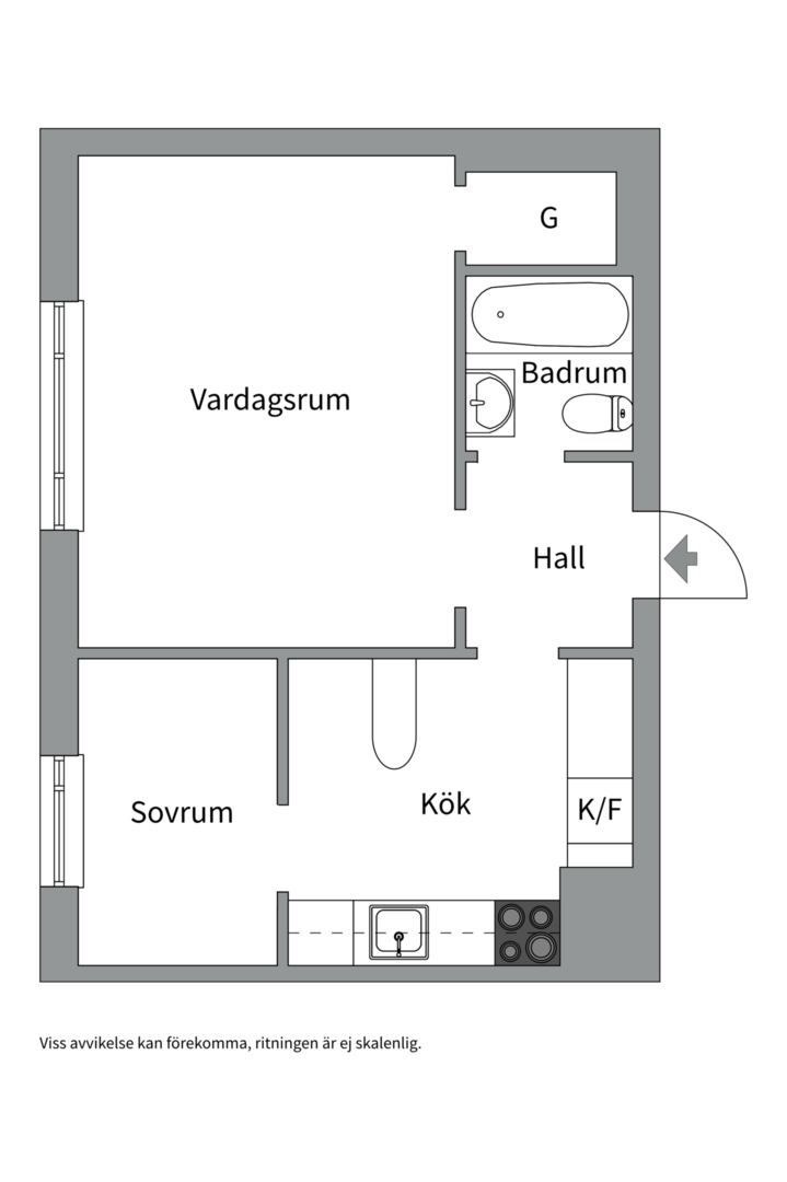 Planlösning från Väderkvarnsgatan 15C, Såld i Höganäs, Uppsala