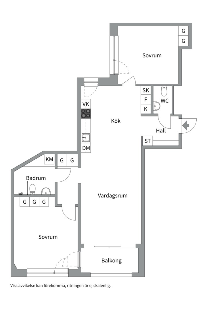 Planlösning från Orgelgatan 9, Såld i Kapellgärdet, Uppsala