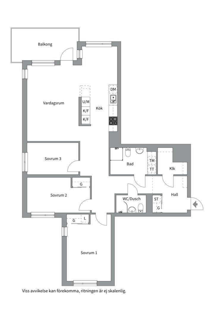 Planlösning från Bobingatan 2, Såld i Kungsängen, Uppsala