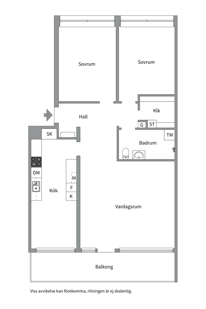 Planlösning från Klockargatan 6A, Såld i Klockartorpet, Västerås