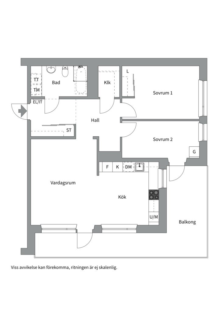 Planlösning från Tollareslingan 52, Kommande i Tollare, Nacka