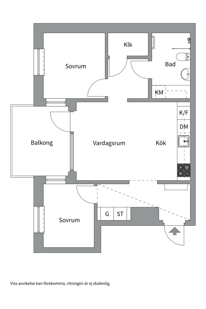 Planlösning från Fabrikörvägen 11, 2 tr, Såld i Nacka Strand, Nacka