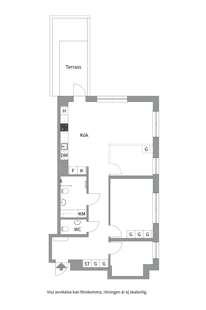 Planlösning från Fabrikörvägen 11, 1 tr, Såld i Nacka Strand, Nacka
