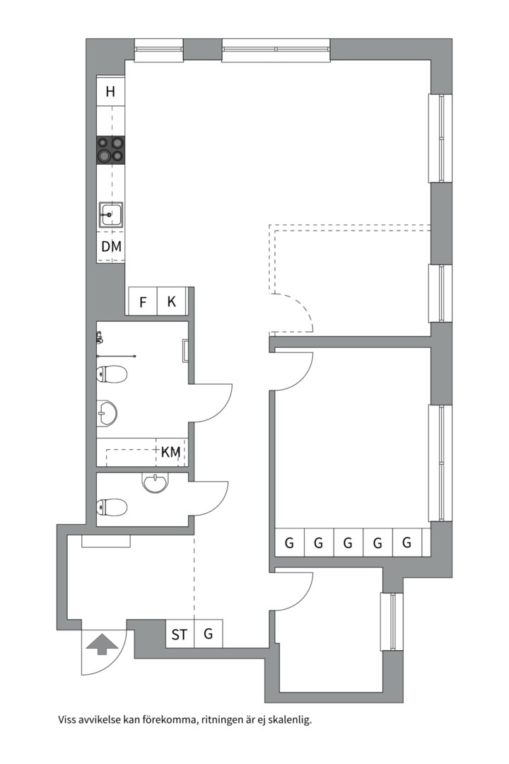 Planlösning från Fabrikörvägen 15, 1 tr, Såld i Nacka Strand, Nacka
