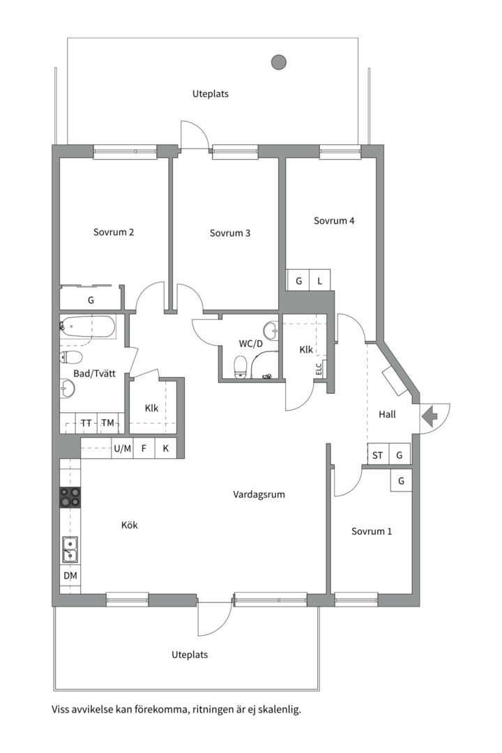 Planlösning från Portalgatan 86, Såld i Kapellgärdet, Uppsala