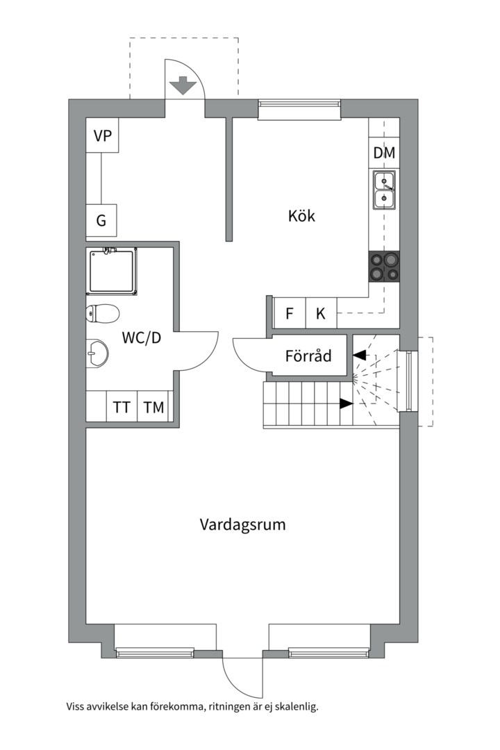 Planlösning från Järpvägen 39A, Såld i Sunnersta, Uppsala