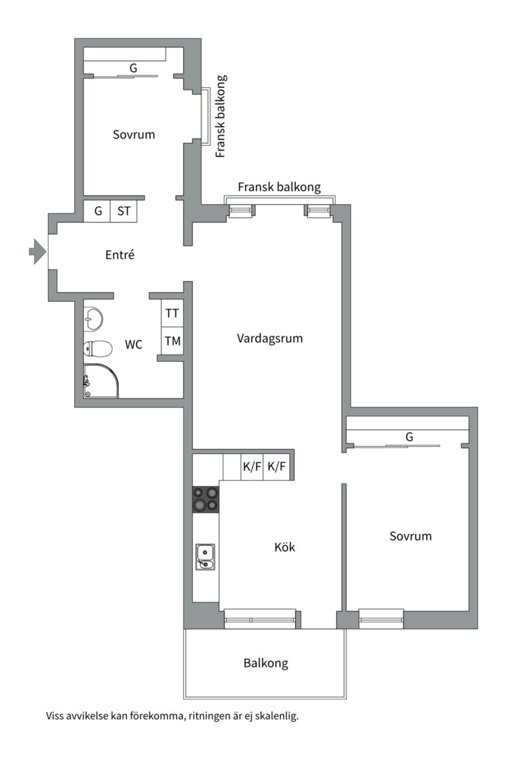 Planlösning från Drottningholmsvägen 60, 7tr, Såld i , Stockholm