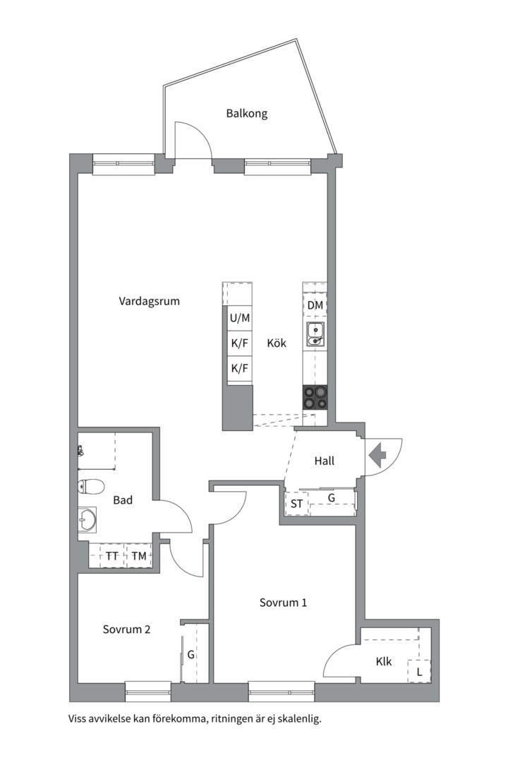 Planlösning från Mältargatan 13A, Såld i Kungsängen, Uppsala