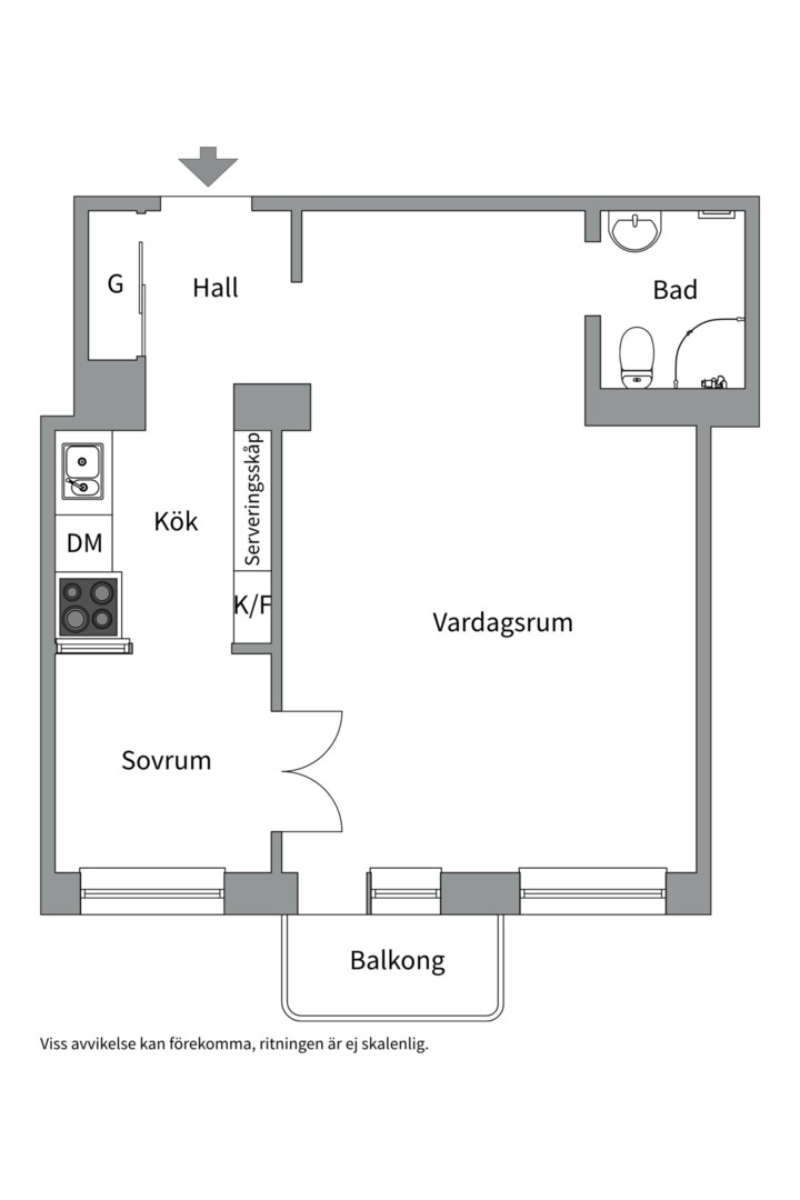 Planlösning från Essingetorget 37, 3/3 tr, Såld i Kungsholmen - Stora Essingen, Stockholm