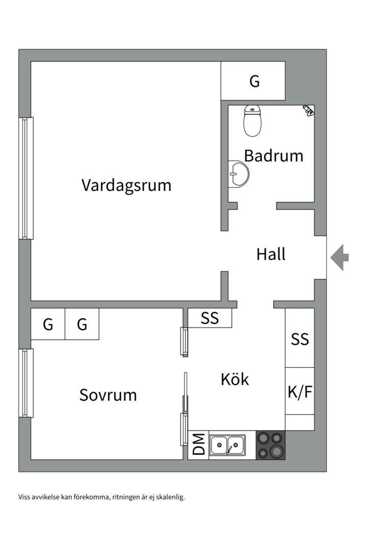 Planlösning från Höganäsgatan 6D, Såld i Höganäs, Uppsala