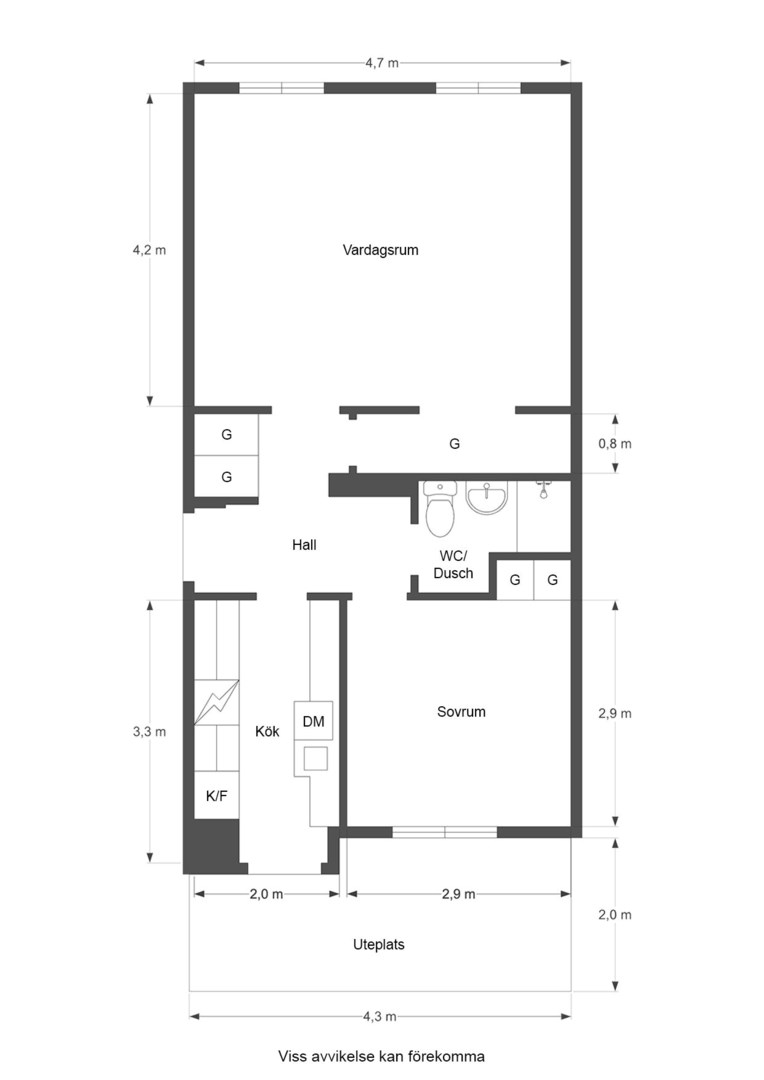 Planlösning från Roslagsgatan 19B, Såld i Vasastan - Sibirien, Stockholm