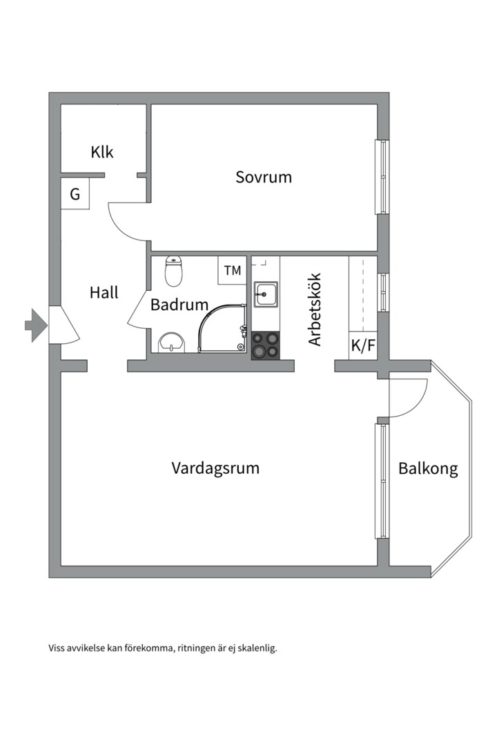 Planlösning från Johannesbäcksgatan 84A, Såld i Salabacke, Uppsala
