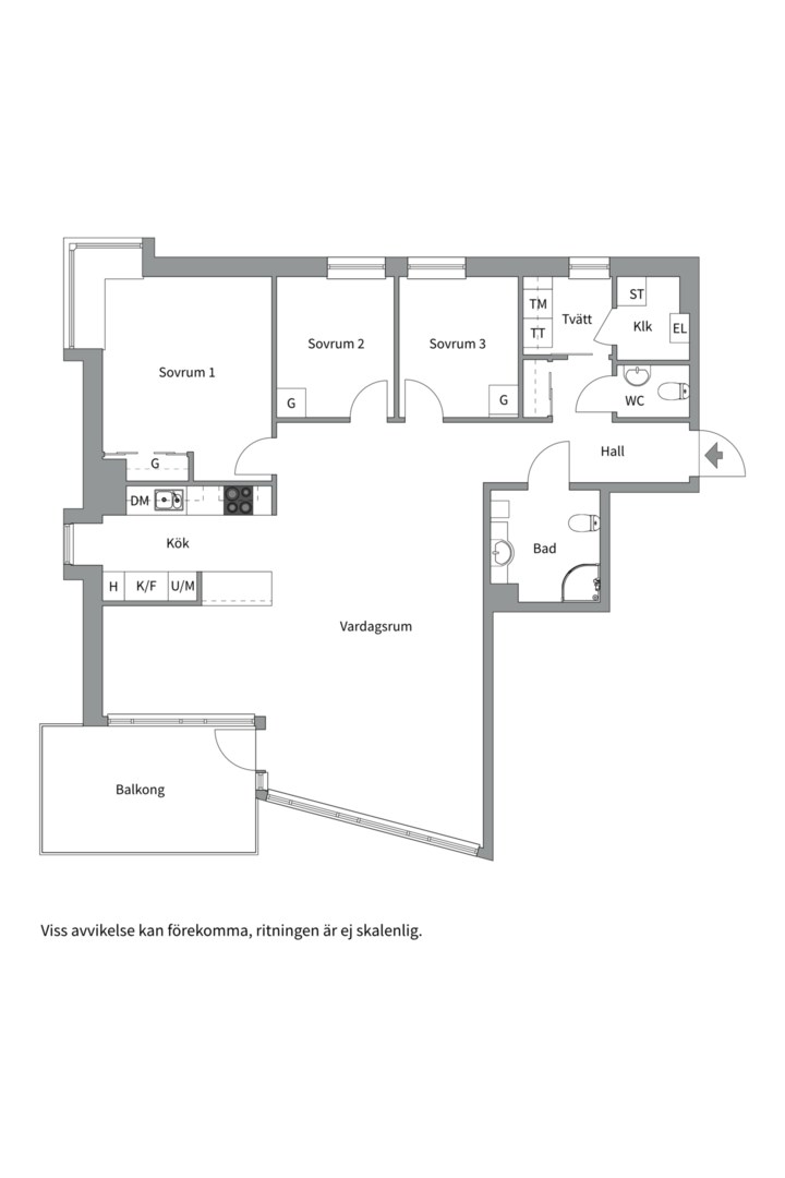 Planlösning från Fyrtornsgatan 2, Såld i Lillåudden, Västerås