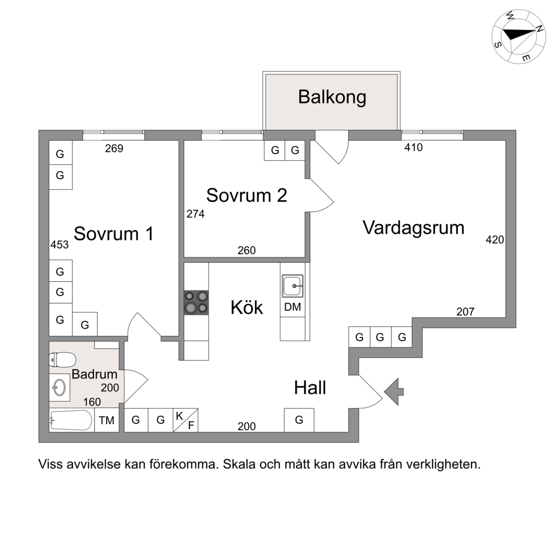 Planlösning från Kronobergsgatan 25A, 1 tr mot gård, Såld i Kungsholmen, Stockholm
