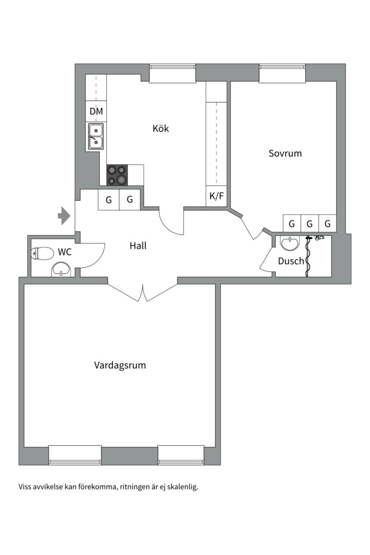Planlösning från Väderkvarnsgatan 31B, Såld i Fålhagen, Uppsala