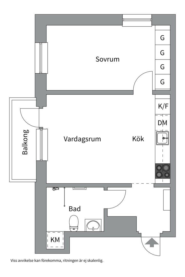 Planlösning från Fabrikörvägen 15, 7 tr, Såld i Nacka Strand, Nacka