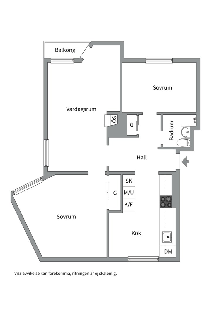 Planlösning från Börjegatan 42A, Kommande i Luthagen, Uppsala