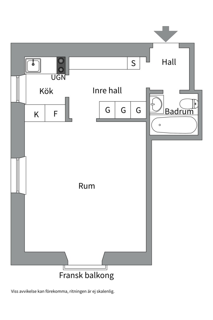 Planlösning från Alströmergatan 49, 3 tr, Såld i Kungsholmen, Stockholm
