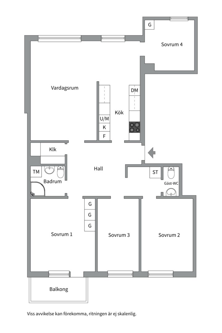 Planlösning från Petterslundsgatan 15, Såld i Fålhagen, Uppsala