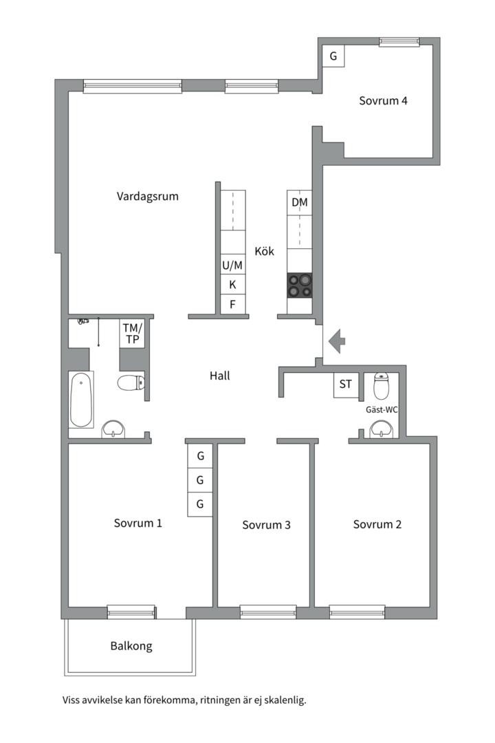 Planlösning från Petterslundsgatan 15, Såld i Fålhagen, Uppsala
