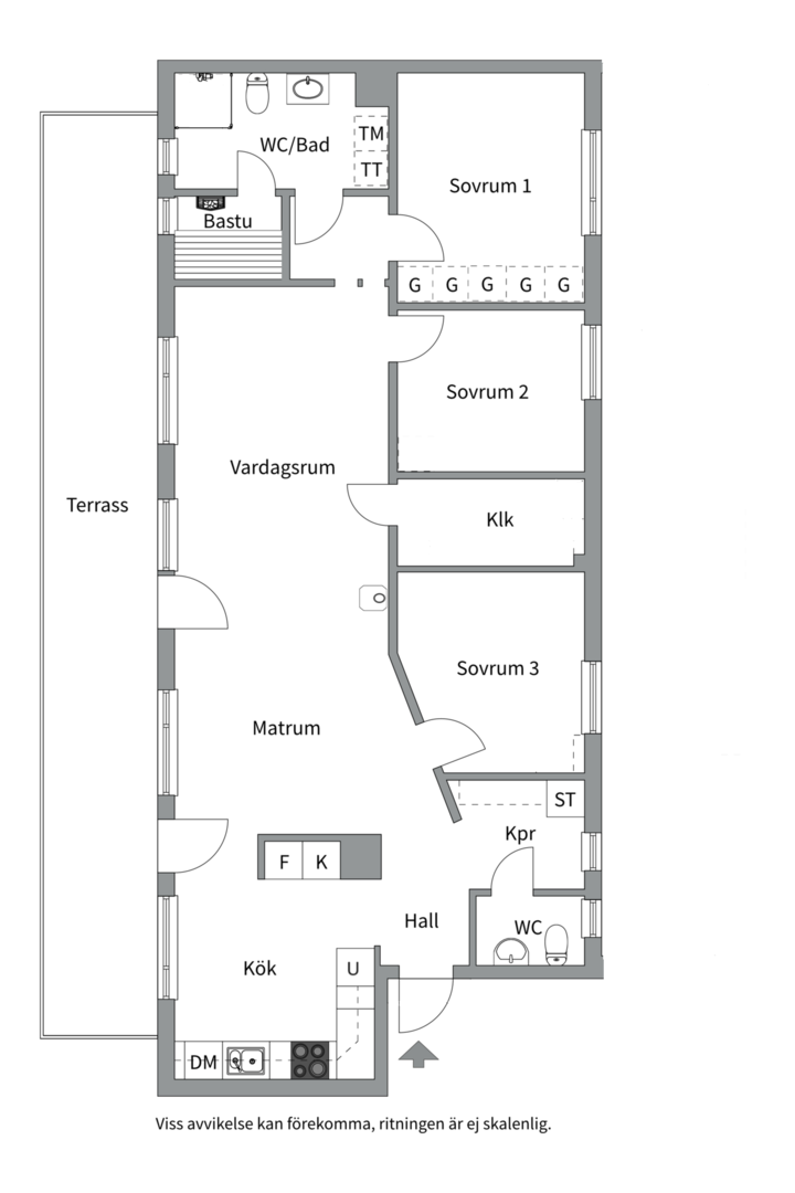 Planlösning från Klockargatan 19, Såld i Luthagen, Uppsala