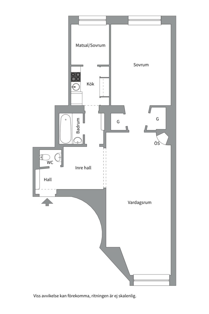 Planlösning från Skeppargatan 94, Såld i Gärdet, Stockholm