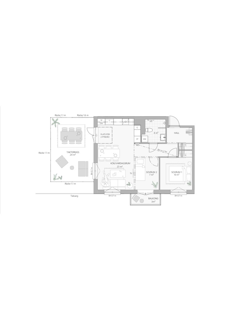 Planlösning från Majorsvägen 15, Till salu i Barkabystaden, Järfälla