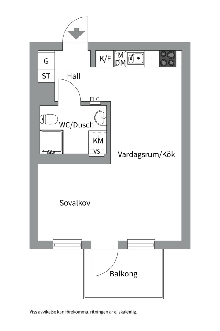Planlösning från Wilhelm Kåges gata 100, Såld i Porslinskvarteren, Värmdö
