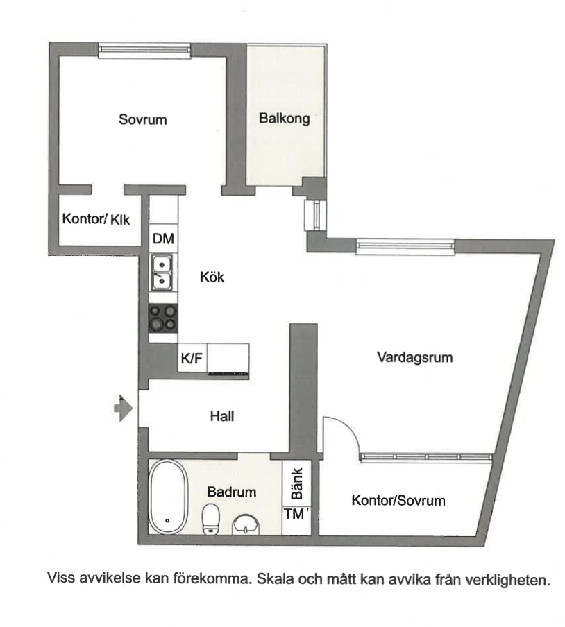 Planlösning från Hästholmsvägen 33, Såld i Saltsjöqvarn, Nacka