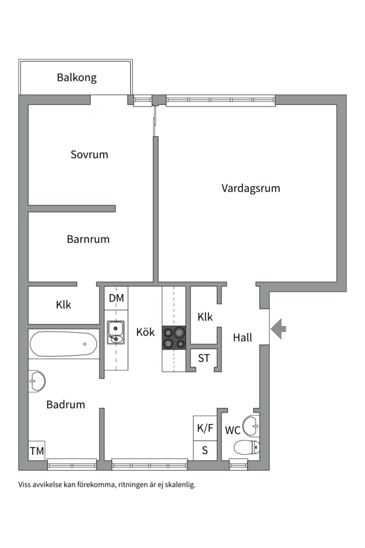 Planlösning från Tre Kronors väg 21, Kommande i Kvarnholmen, Nacka