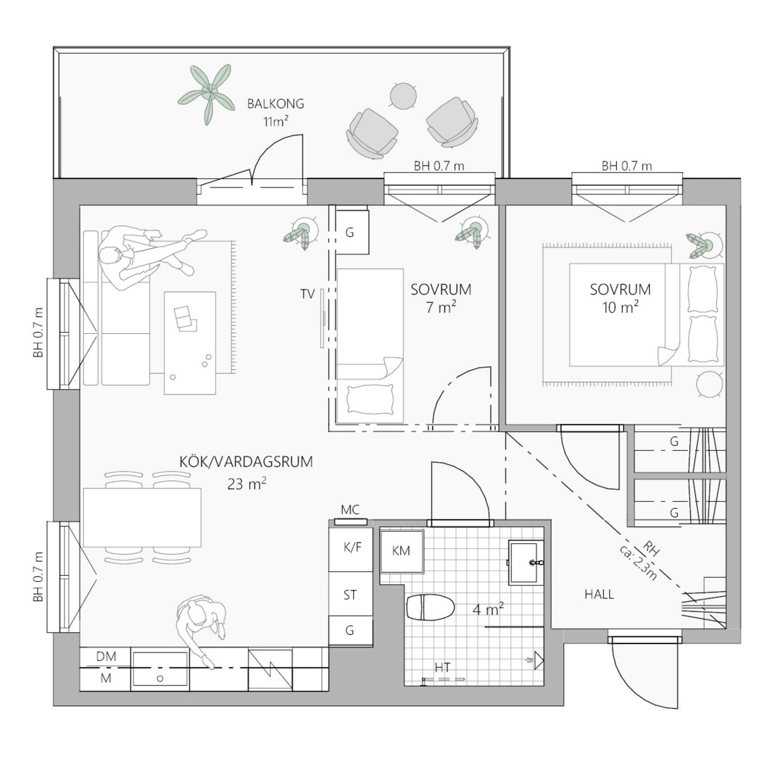 Planlösning från Majorsvägen 13, Till salu i Barkabystaden, Järfälla