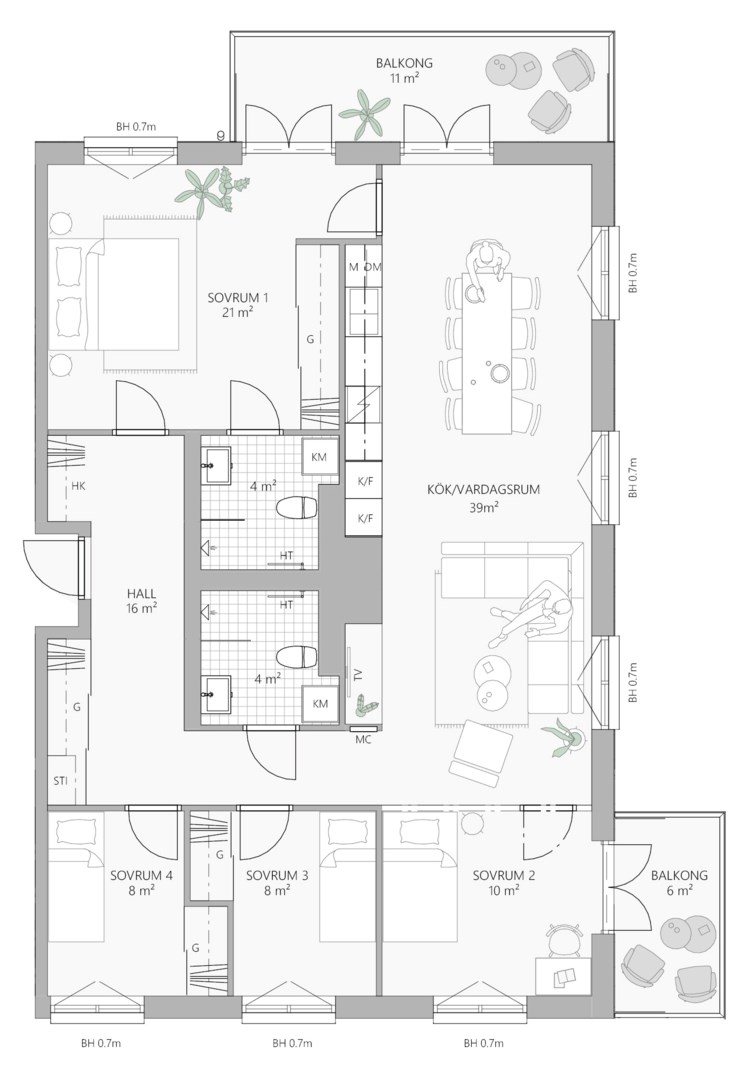 Planlösning från Majorsvägen 17, Till salu i Barkabystaden, Järfälla