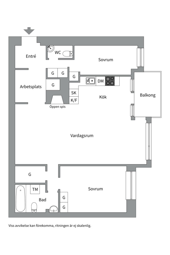 Planlösning från Norr Mälarstrand 96, 2.5 tr, Såld i Kungsholmen - Norr Mälarstrand, Stockholm