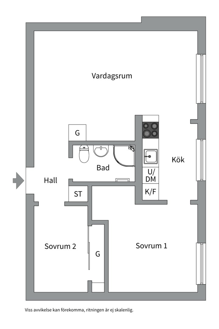 Planlösning från Torsvägen 61B, 2tr, Såld i Neglinge - Saltsjöbaden, Nacka