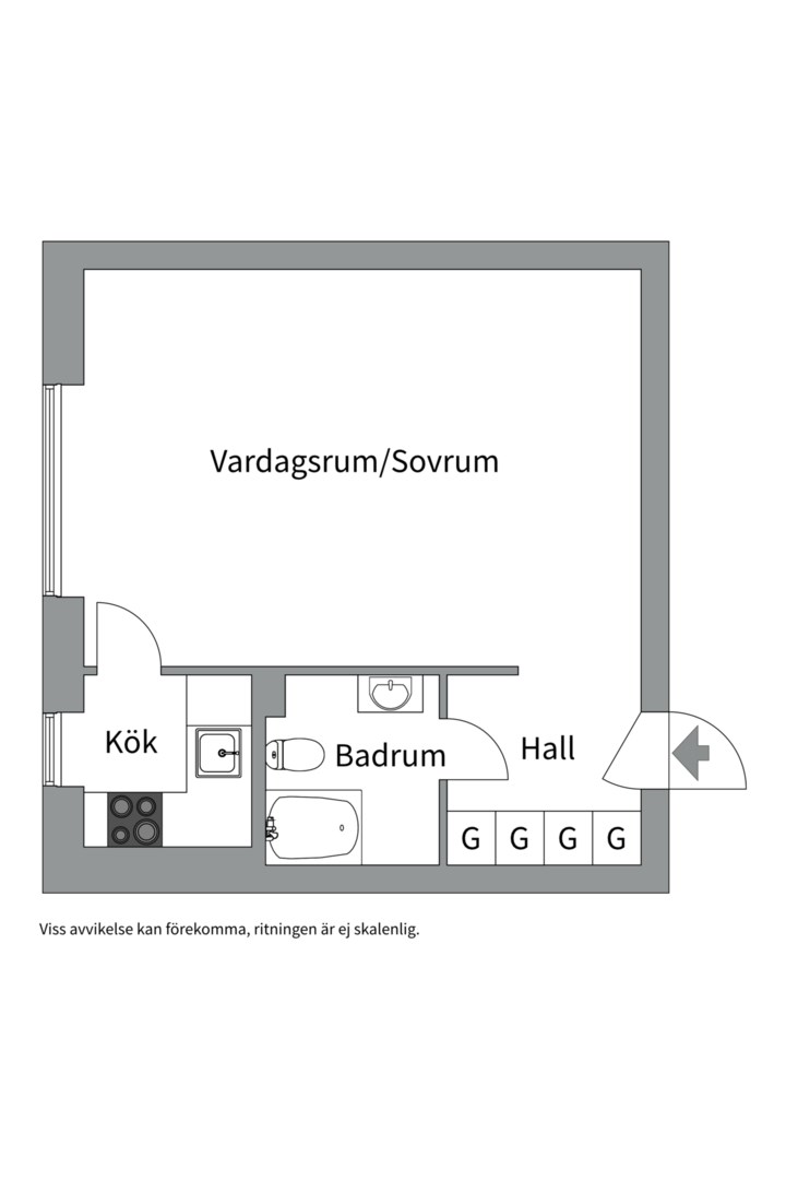 Planlösning från Tallidsvägen 9B, Såld i Finntorp, Nacka
