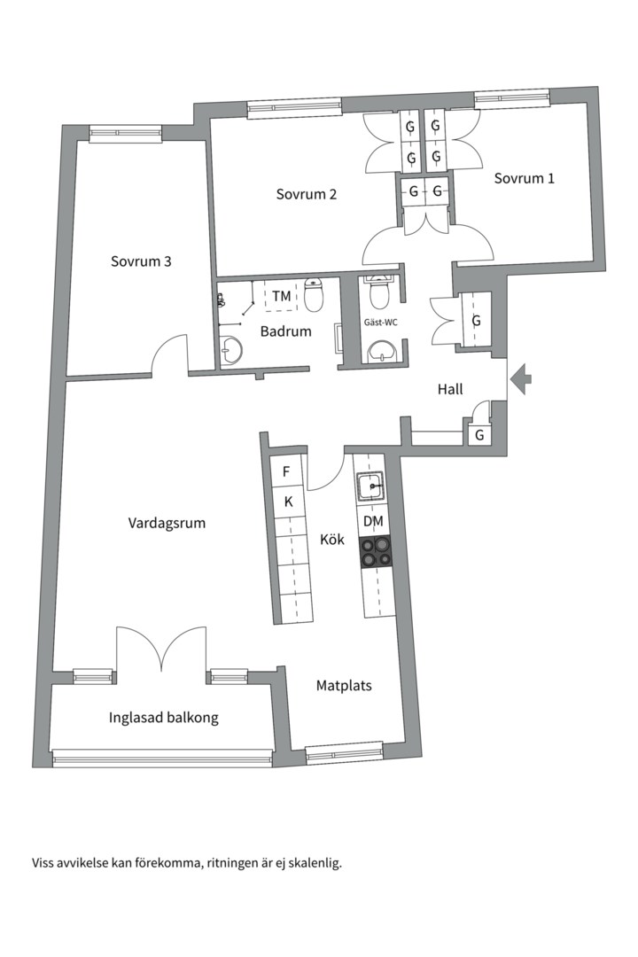 Planlösning från Becksjudarvägen 33, Såld i Finntorp, Nacka
